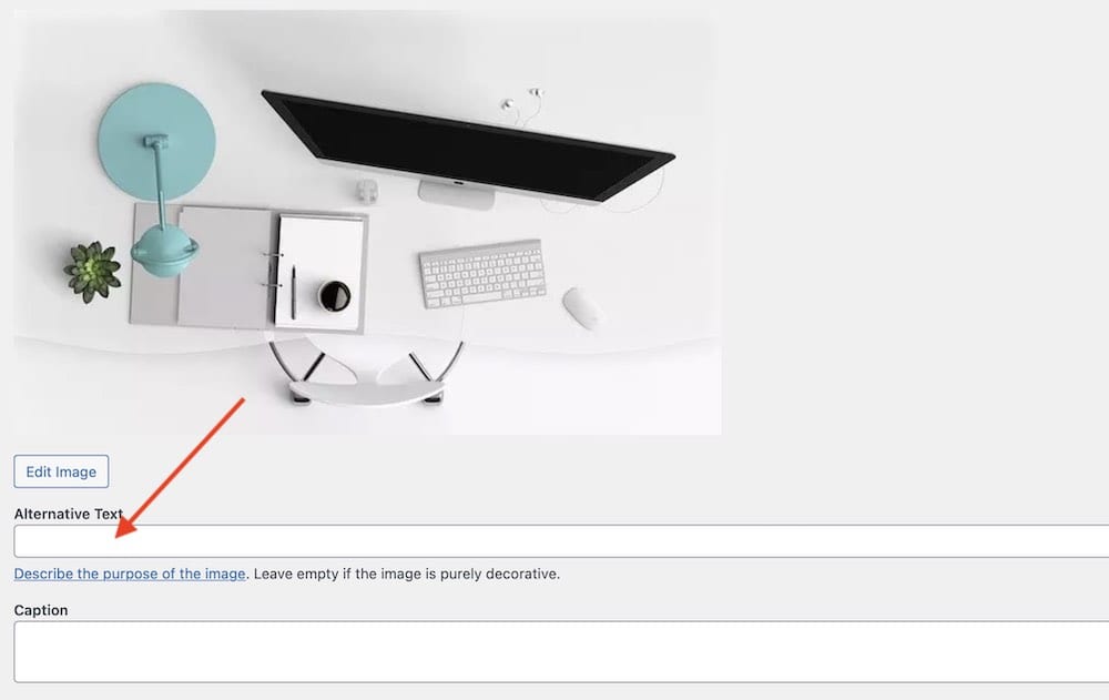 wordpress add alt text to image