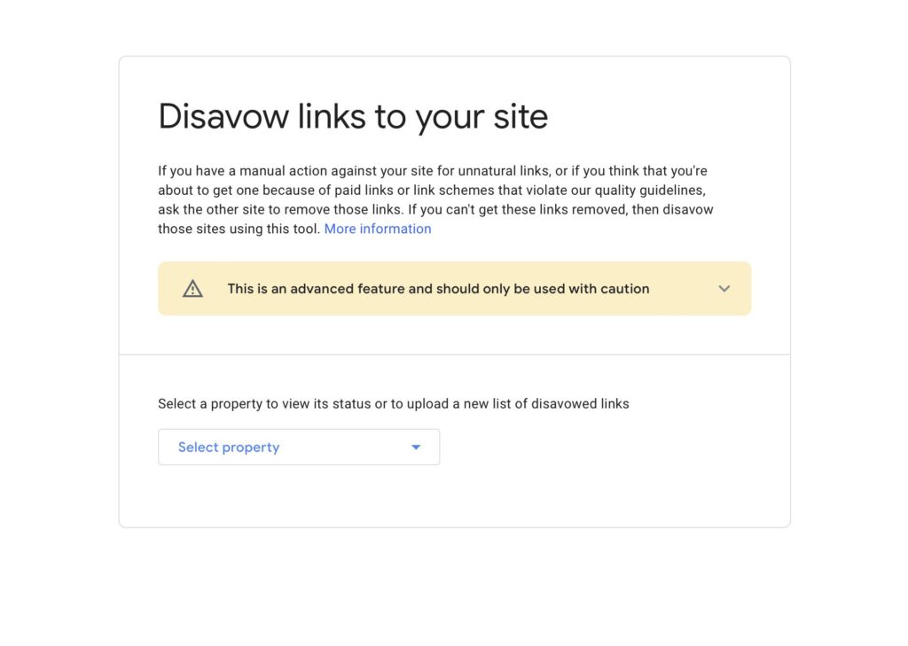 google disavow URL tool