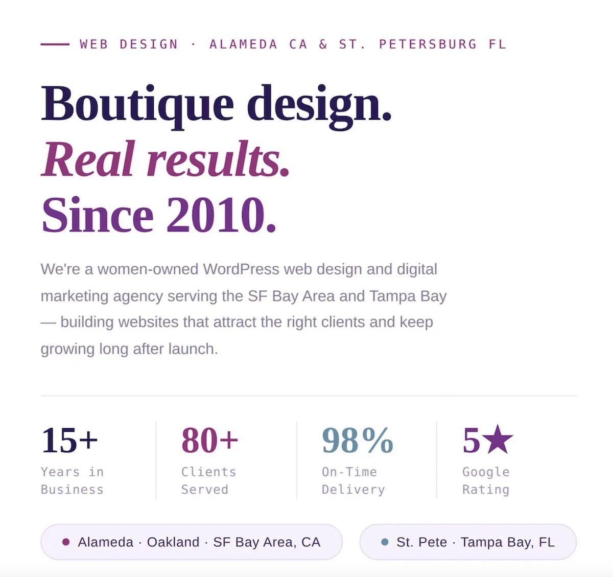 Reinhardt Designs web design bay area